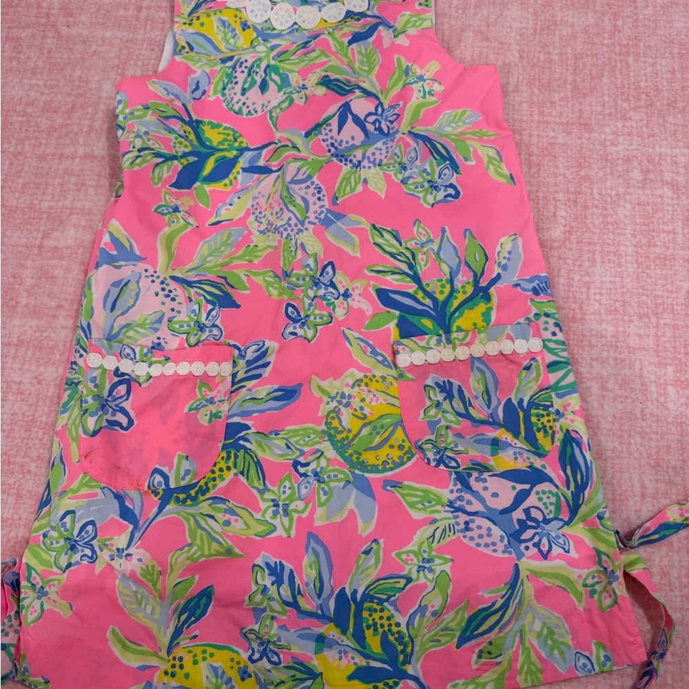 Lilly Pulitzer Pink Tropical Floral Shift Dress for Girls